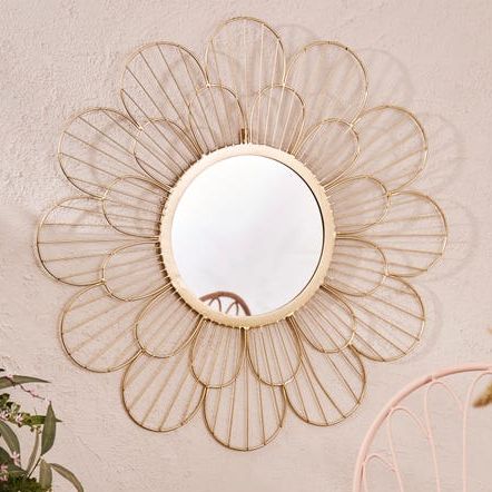 Gold Flower Outdoor Mirror