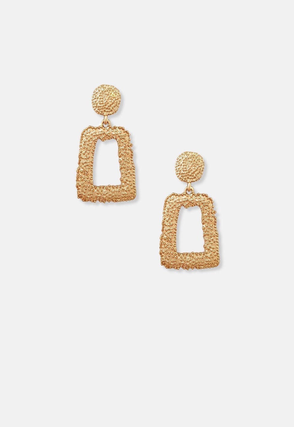 Gold Look Mini Textured Door Knocker Earrings