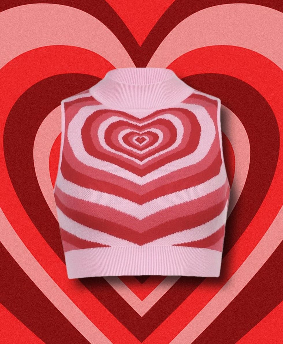 Powerpuff Heart Vest (trendy, knitted, heart, power puff heart, winter, fall)