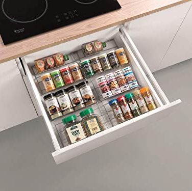 Coobest Organizador de especias, paquete de 4 estantes magnéticos para  especias para refrigerador, organizador de especias para condimentos,  estantes