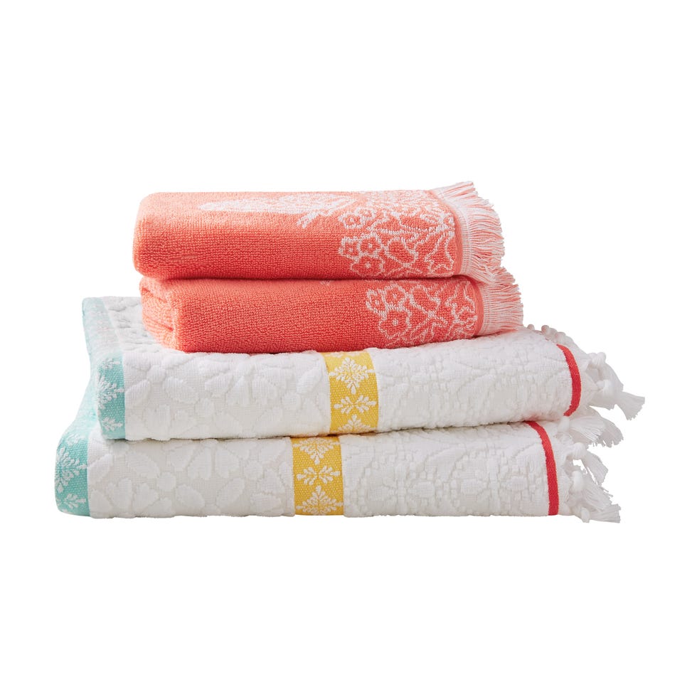 The Pioneer Woman 4 Piece Cotton Bath Towel Set, Classis Mint