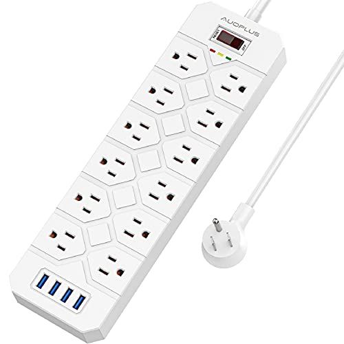 Power Strip with 12 outlets, 4 USB ports
