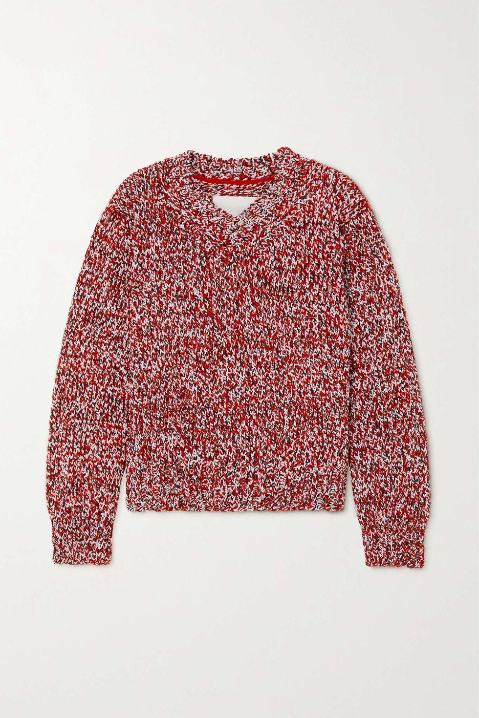 過年紅色穿搭推薦：Maison Margiela紅色羊毛混紡毛衣