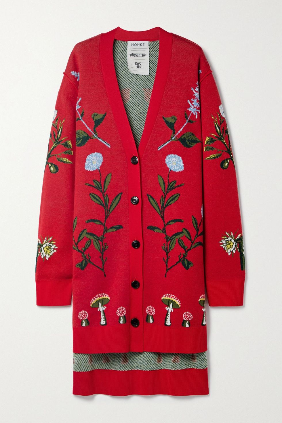 過年紅色穿搭推薦：Monse花卉刺繡針織外套