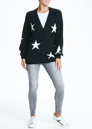 Black cardigan with stars