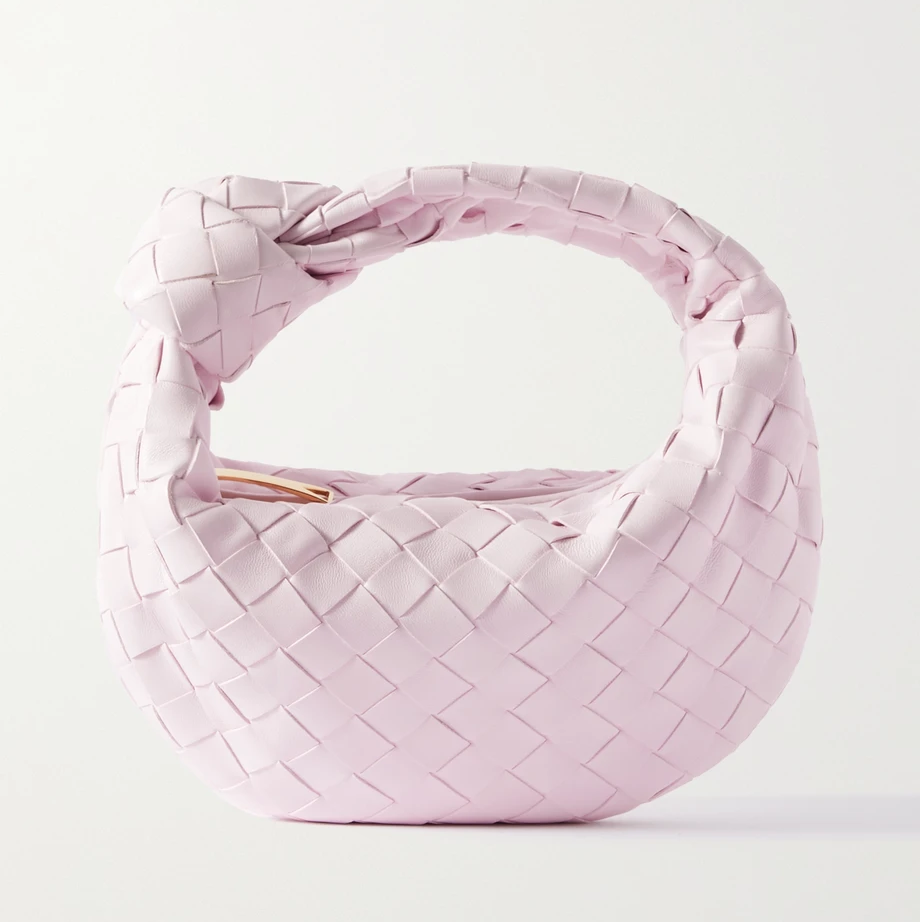 淺粉色精品包推薦：Bottega Veneta Jodie編織設計迷你托特包