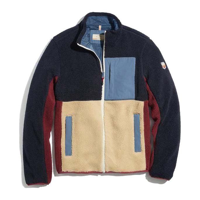 sherpa button-through fleece jacket