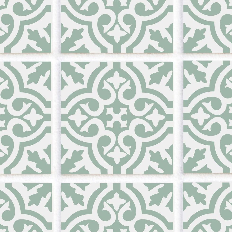 Sage Green Vintage Tile Decals