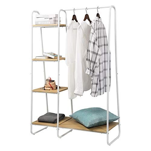 Wooden Clothes Rail Wardrobe Stand Bedroom Storage Shelf Shoe Rack Display Unit 