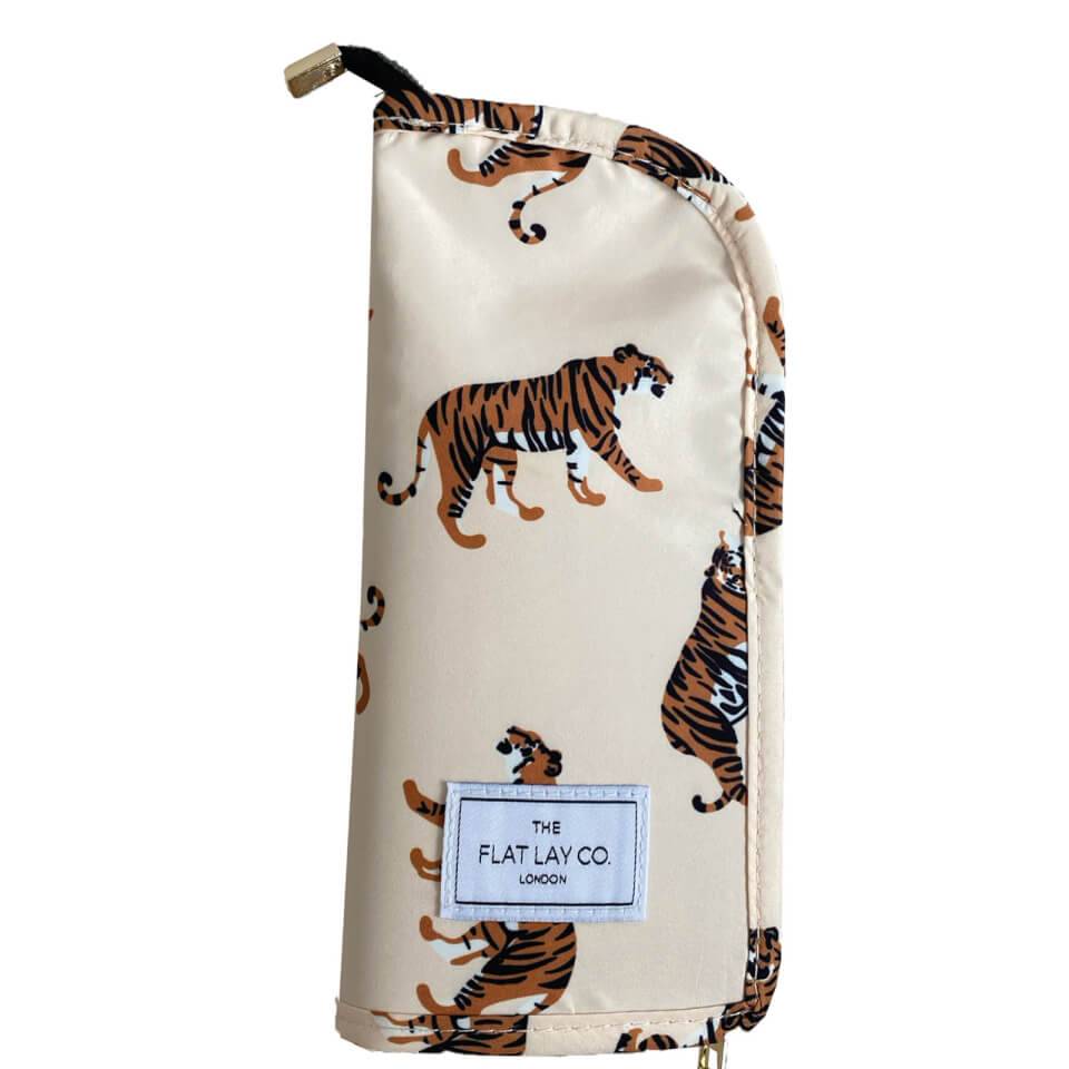 Standing Brush Case - Beige Tigers