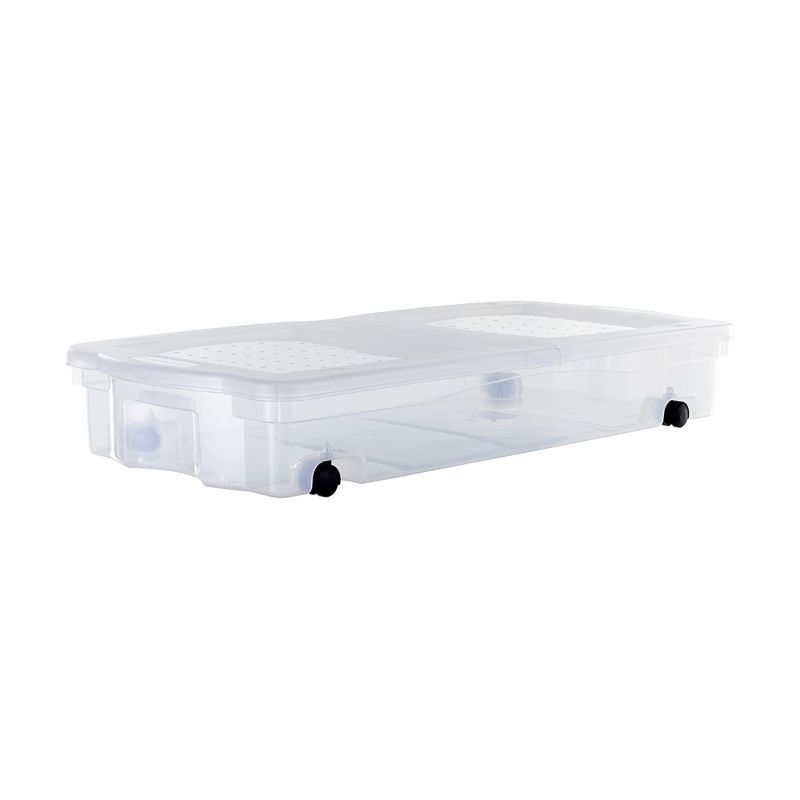 clear flat storage bins