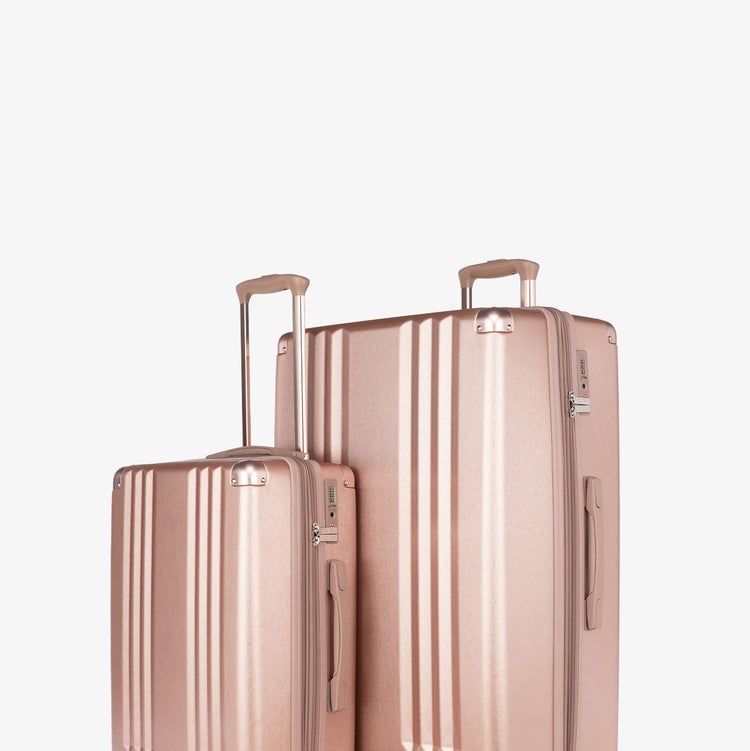 2 Piece Vintage Luggage Set (Pink, 20+12) PU Leather Luggage
