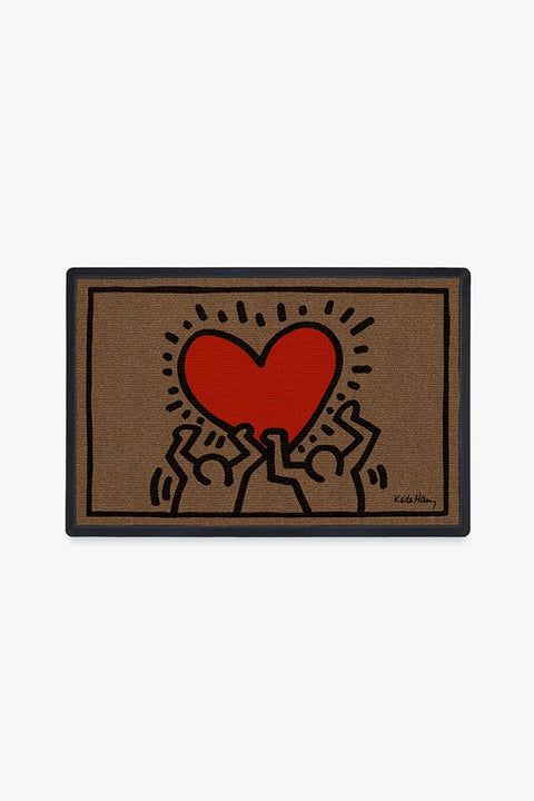 Keith Haring Holding Heart Doormat