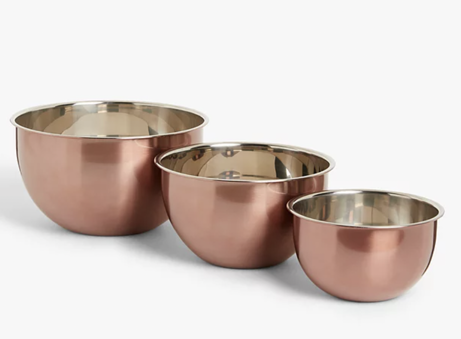 Set of 3 Mary Berry Nesting Stainless Steel Mixing Bowls with Lids 