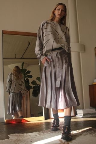 Chelsea Metallic Skirt, Silver
