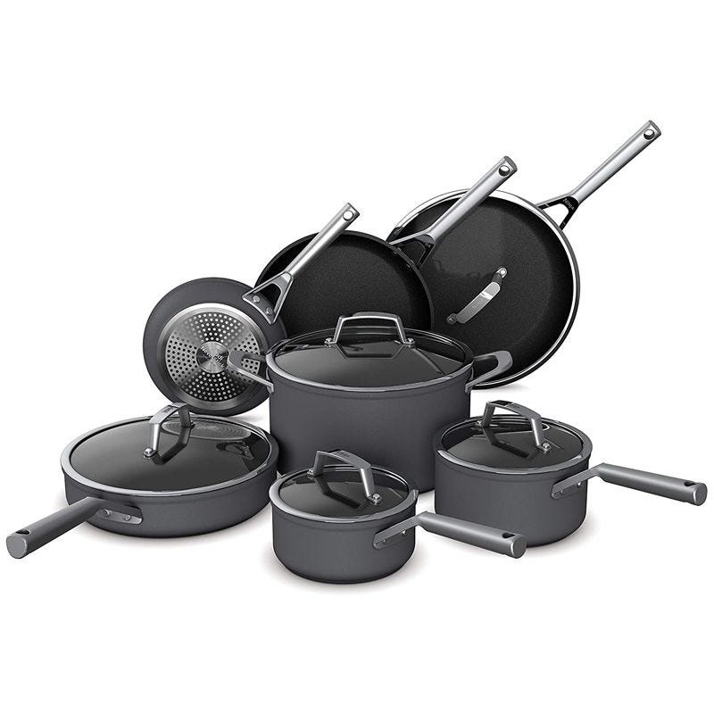 Viking 40051-9910 Hard Anodized Nonstick Cookware Set, 10 Piece, Gray