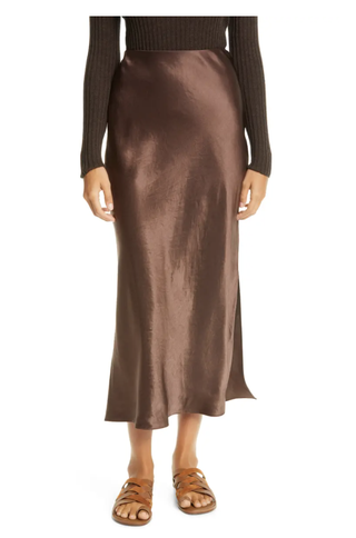 Brown Satin Skirt