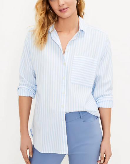 Striped Oversized Pocket Shirt