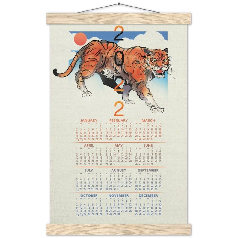 2022 Year of the Tiger Wall Calendar
