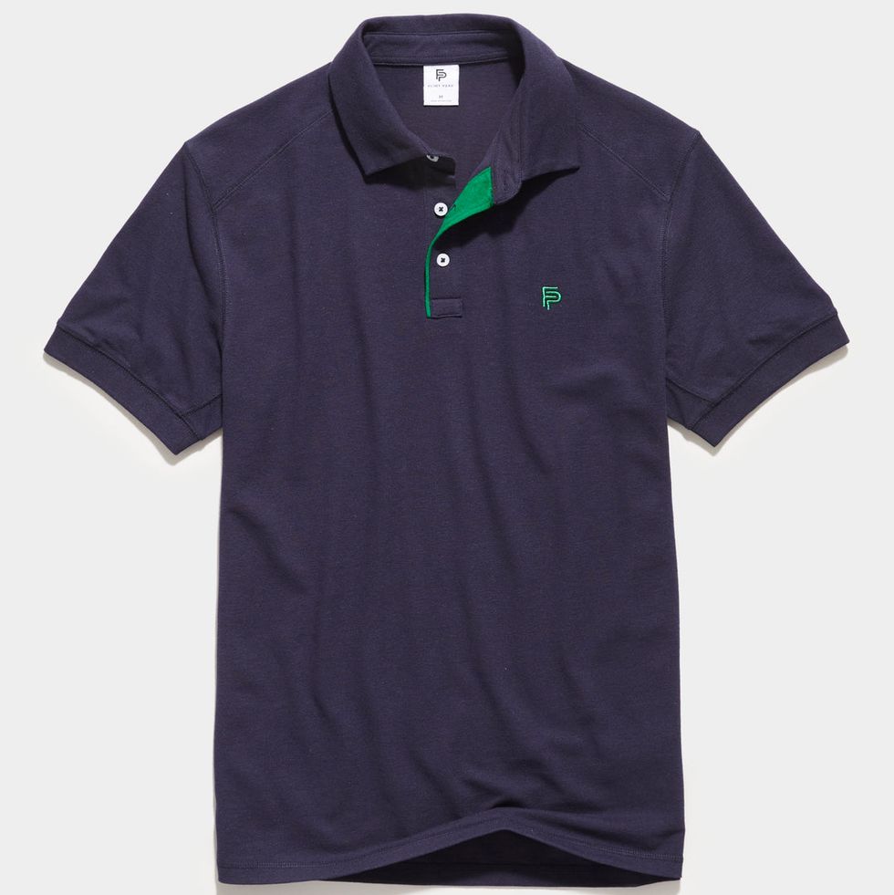 Short Sleeve Tipped Match Polo in Navy