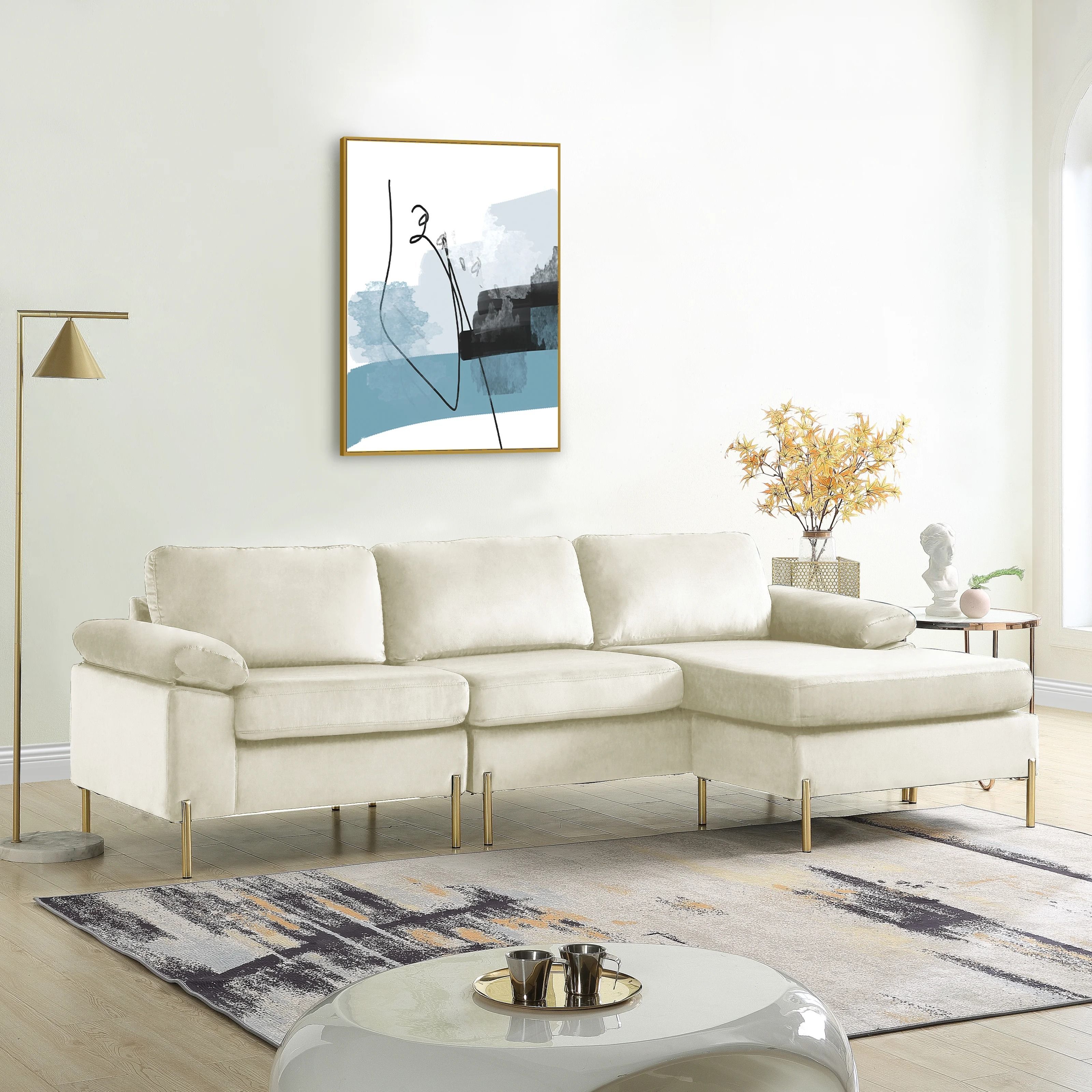 Stender Velvet Reversible Sofa & Chaise