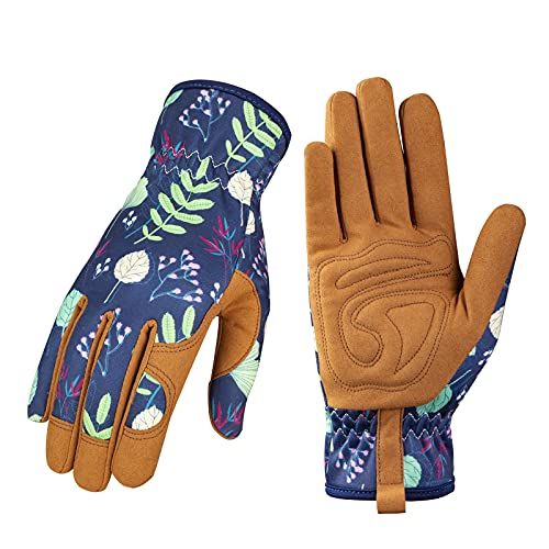 Womens/Ladies Gardening Gloves Washable Supple Durable Leather Protection Medium 
