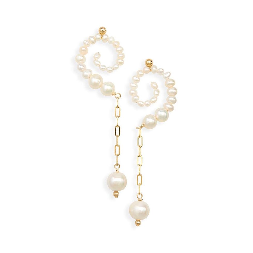 Anafi Gold Pearl Earrings