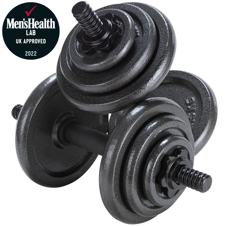 20kg Dumbbells Weights Set Cast Iron Chrome with Box Free Delivery 