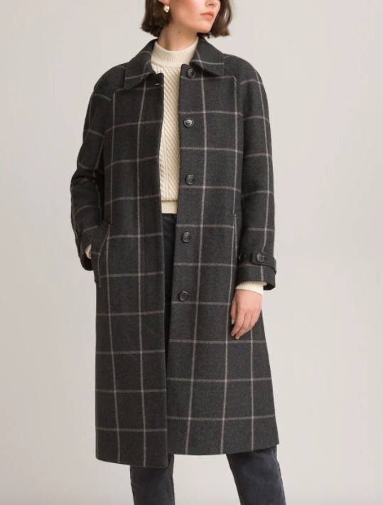 Checked Wool Mix Coat, now £81.25