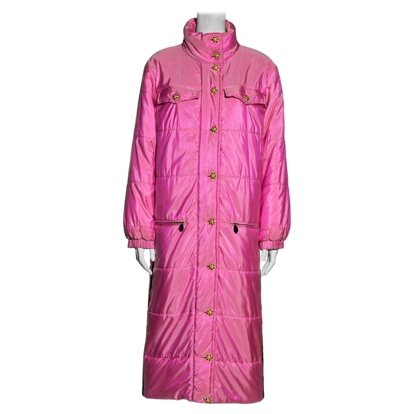 Chanel by Karl Lagerfeld Pink Silk Puffer Coat with Gripoix Buttons, Fall/Winter 1996