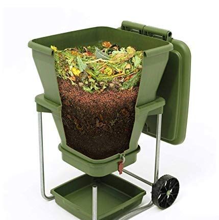 1.3 Gallon Kitchen Compost Bin, Stainless Steel, Odorless, Spare Filte –  Work Hard Worms