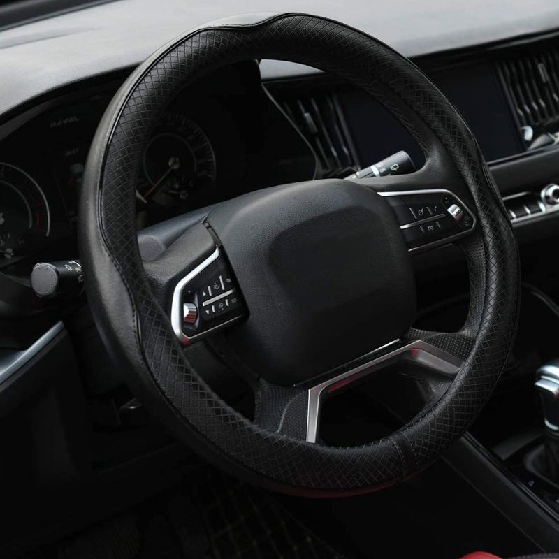 Black RED Steering Wheel Cover for Truck Pickup 