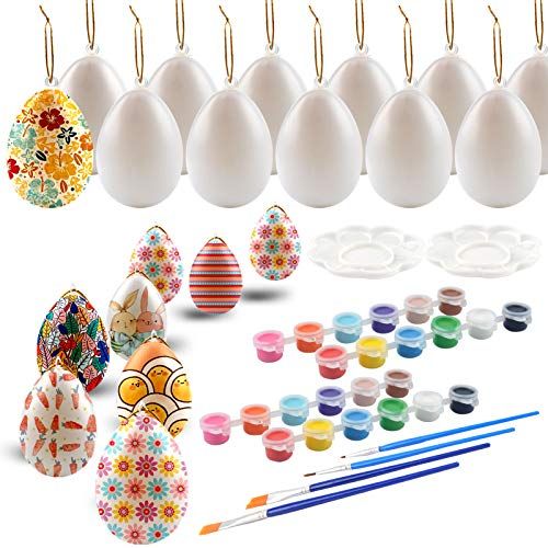 Plastic Egg Painting Kit With Paint, Eggs, and Brushes