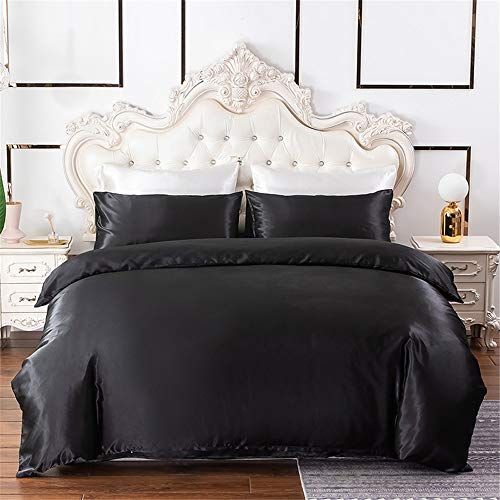 16 Best Silk Bedding Sets To Slip Into, Black Silk King Size Duvet Cover