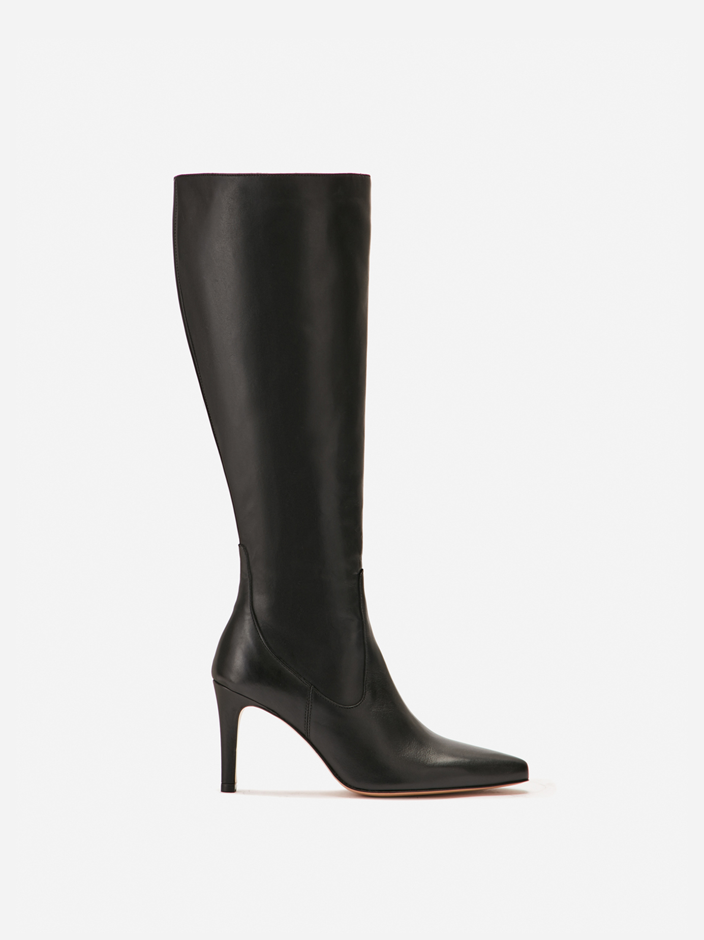 black stretch calf boots