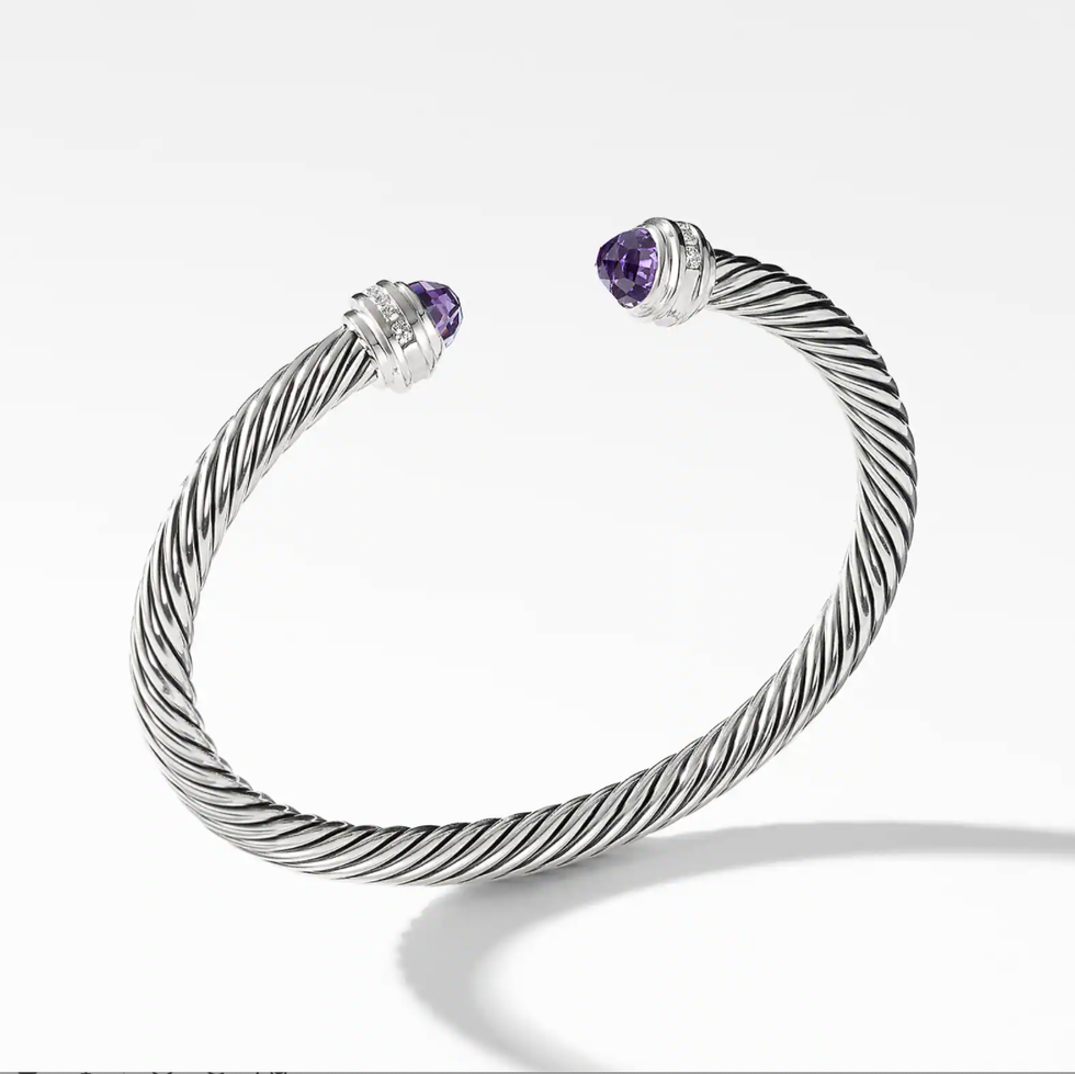Cable Classic Collection Bracelet with Amethyst and Diamonds
