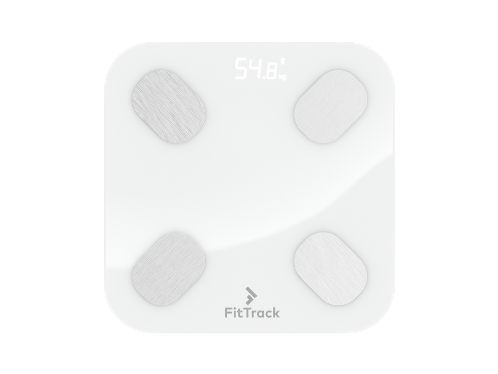 FitTrack Dara Smart BMI Digital Most Accurate Bluetooth Glass Scale,  Measure Weight and Body Fat, White
