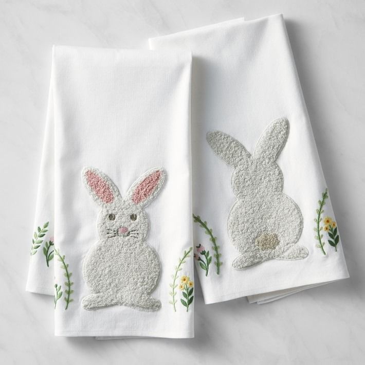 Embroidered Bunny Towels