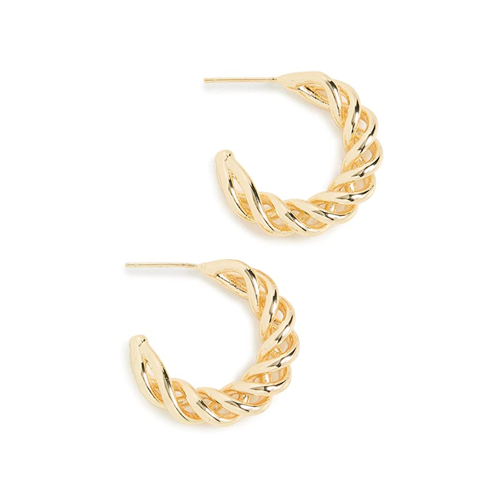 SHASHI Women's Nouveau Hoops, Gold, One Size