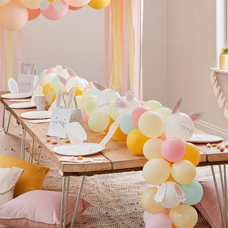Balloons and Easter Bunnies Table Runner