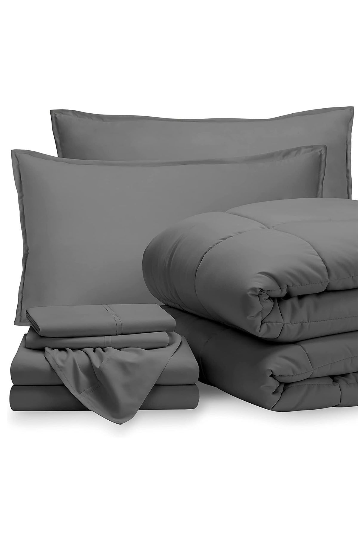 SHEETS 7 PIECE BED IN A BAG DOWN ALTERNATIVE COMFORTER PILLOWCASES AND SHAMS