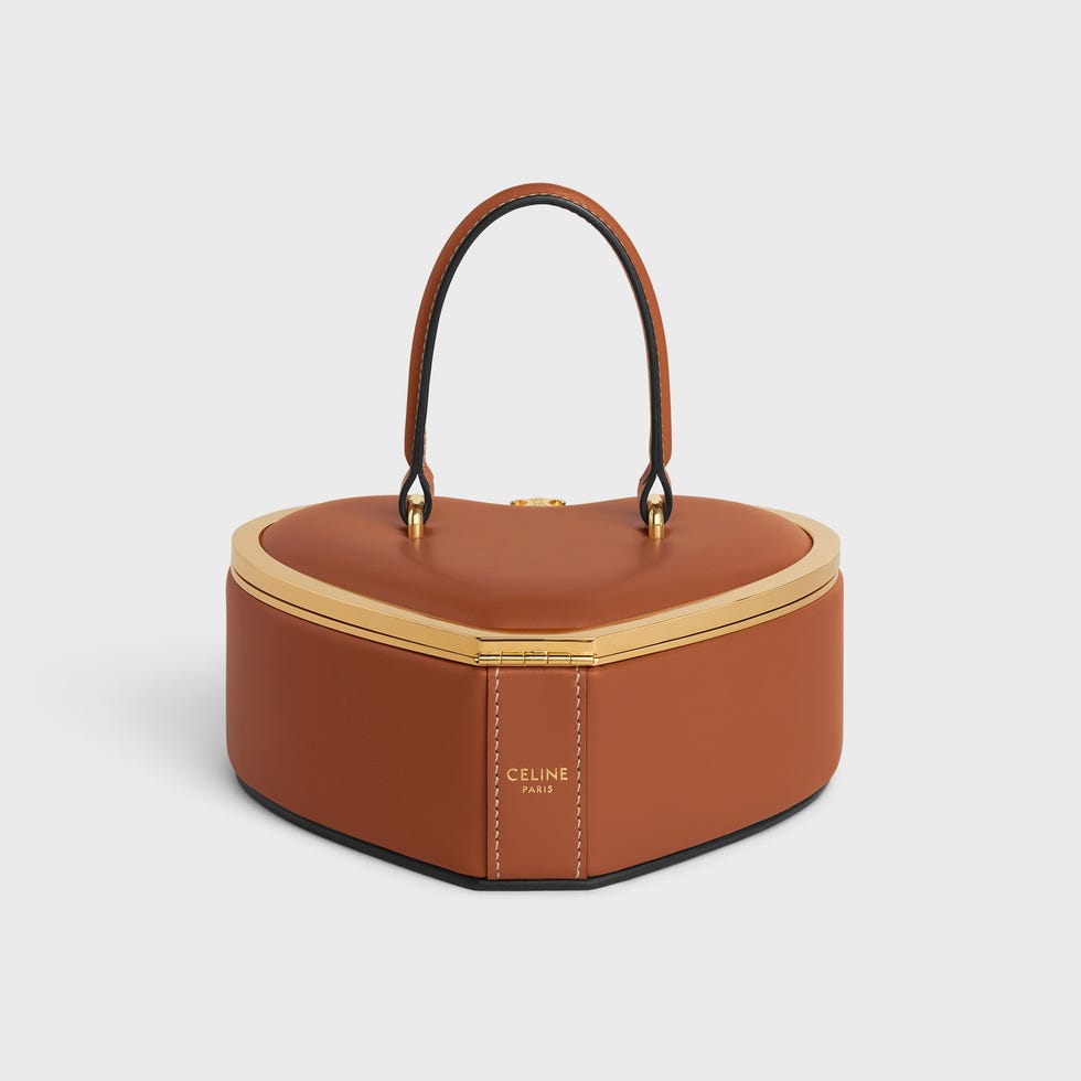 heart minaudière travel in smooth calfskin Tan