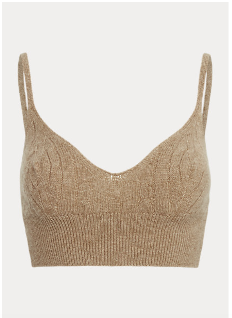 Cable-Knit Wool-Cashmere Bralette