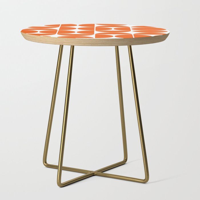 Geometric Orange Side Table