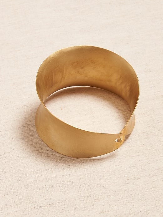 Textured Brass Cuff Bracelet