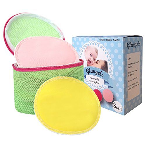 Lansinoh Reusable Nursing Pads for Breastfeeding Mothers, 4 Absorbent  Washable Pads, White, Includes Mesh Wash Bag