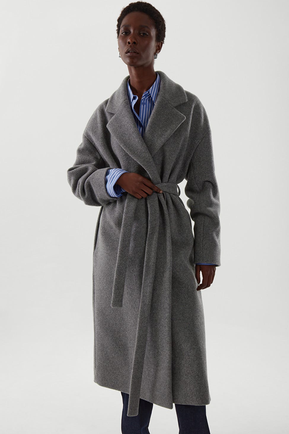 BELTED WOOL-BLEND COAT