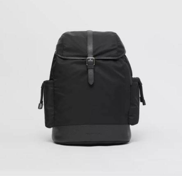 black leather changing backpack