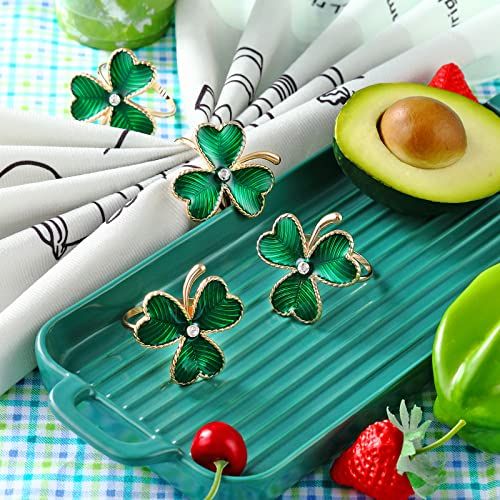 Cunhill Green Clover Napkin Rings, Set of 12