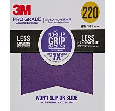 3M Pro Grade No-Slip 220 Grit Sandpaper